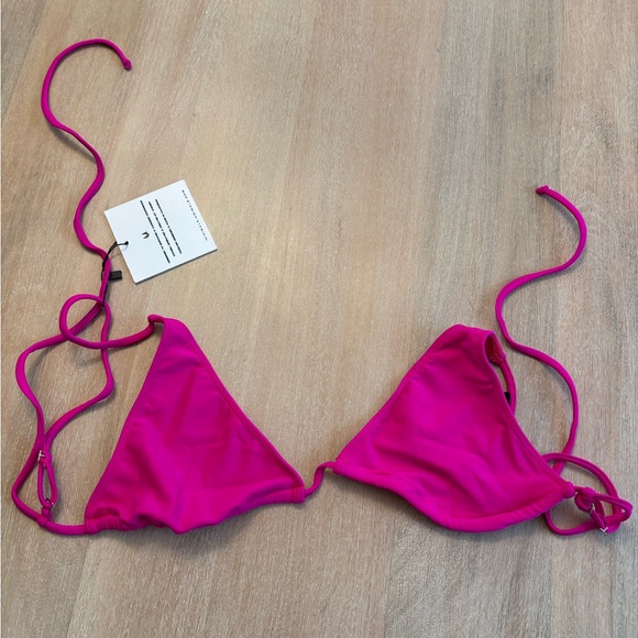 Minimale Animale SACRED TIE BACK TASSEL BIKINI TOP - GRENADA HOT PINK - Picture 3 of 6